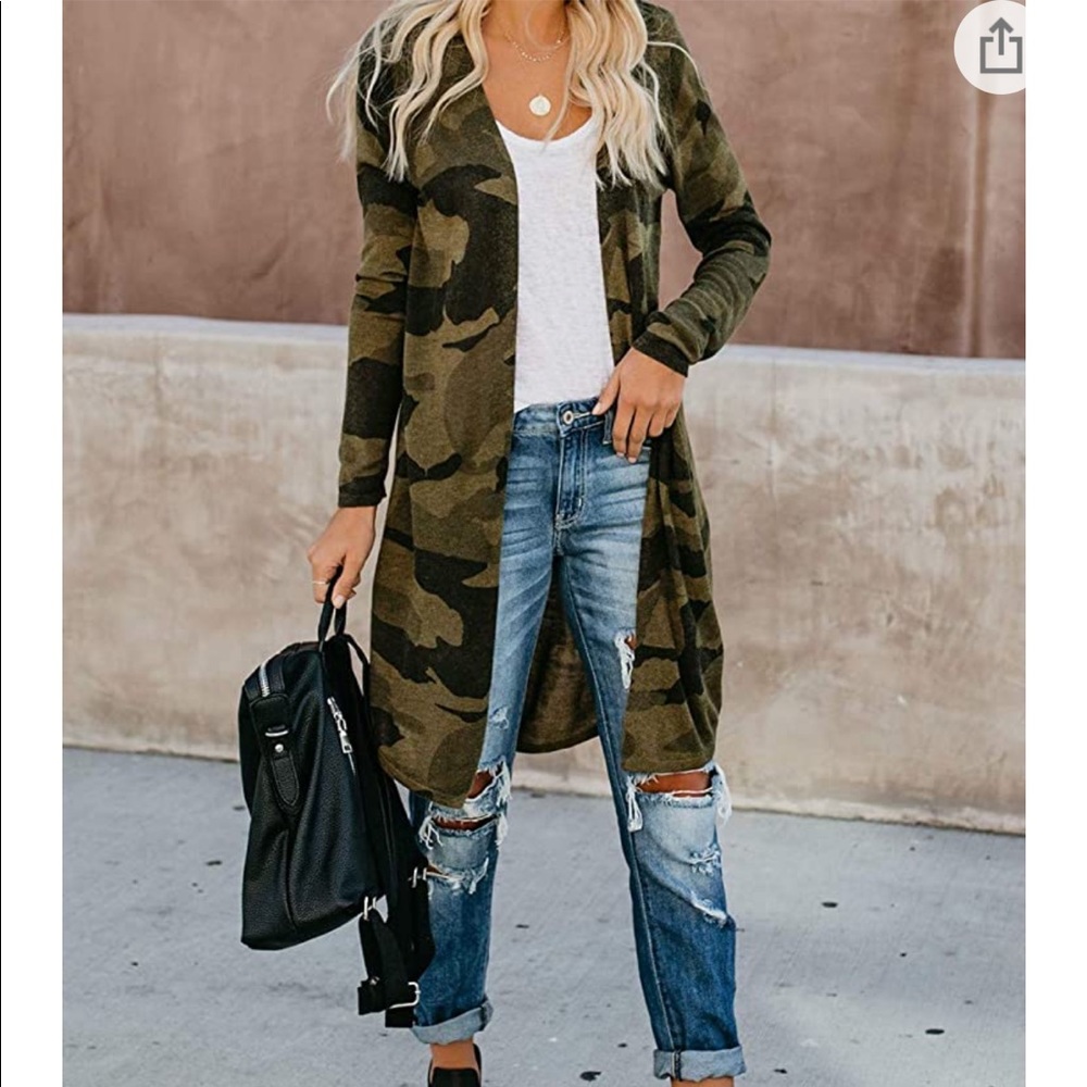 🛍HUUSA long sleeve camo print cardigan🛍